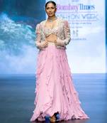 Pink Embroidered Silk Lehenga Set