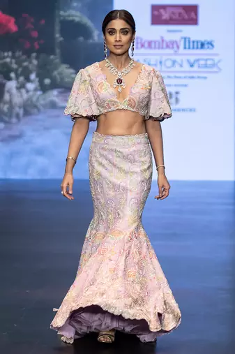 Lavender Embroidered Silk Lehenga Set