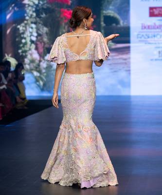 Lavender Embroidered Silk Lehenga Set 4