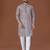 Grey lucknowi silk straight kurta