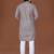 grey lucknowi silk straight kurta