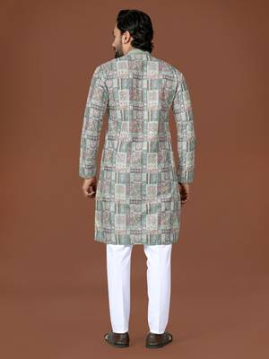 Mehendi lucknowi silk straight kurta 3