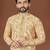 Yellow lucknowi silk straight kurta