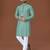 Sea green lucknowi silk straight kurta