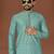 Sea green lucknowi silk straight kurta