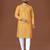 Yellow lucknowi silk straight kurta