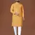 Yellow lucknowi silk straight kurta