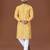 Yellow lucknowi silk straight kurta