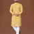 Yellow lucknowi silk straight kurta