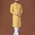 Yellow lucknowi silk straight kurta
