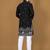 Black embroidery silk straight kurta