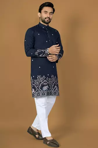 D green embroidery silk straight kurta