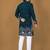 D green embroidery silk straight kurta