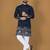 Navy embroidery silk straight kurta