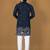 Navy embroidery silk straight kurta