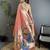 light orange tissue peacock & floral motifs mina zari weaving paithani saree