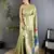 pista green tissue peacock & floral motifs mina zari weaving paithani saree
