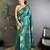 dark teal soft silk blend mofits zari weaving banarasi saree with unique border