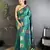 dark teal soft silk blend mofits zari weaving banarasi saree with unique border