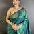 dark teal soft silk blend mofits zari weaving banarasi saree with unique border