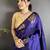 violet soft silk blend mofits zari weaving banarasi saree with unique border