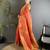 orange soft silk blend mofits zari weaving banarasi saree with unique border