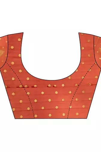 orange soft silk blend mofits zari weaving banarasi saree with unique border
