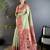 pista green tissue zari weaving minakari work paithani saree with mor border