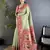 pista green tissue zari weaving minakari work paithani saree with mor border