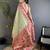 pista green tissue zari weaving minakari work paithani saree with mor border