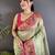 pista green tissue zari weaving minakari work paithani saree with mor border