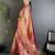 dark peach tissue zari weaving minakari work paithani saree with mor border
