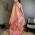 dark peach tissue zari weaving minakari work paithani saree with mor border