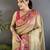 beige tissue zari weaving minakari work paithani saree with mor border
