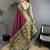 wine soft silk blend intricate motifs zari weaving banarasi saree with contrast weaving border