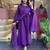 Embroidered chanderi readymade salwar kameez in purple