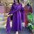 Embroidered chanderi readymade salwar kameez in purple