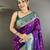 purple soft silk blend intricate motifs zari weaving banarasi saree with contrast weaving border