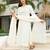Embroidered white rayon readymade salwar kameez