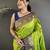 green soft silk blend intricate motifs zari weaving banarasi saree with contrast weaving border