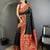 black soft silk blend intricate motifs zari weaving banarasi saree with contrast weaving border