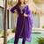 Embroidered rayon readymade salwar kameez in violet
