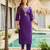 Embroidered rayon readymade salwar kameez in violet