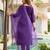Embroidered rayon readymade salwar kameez in violet
