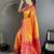 orange soft silk blend intricate motifs zari weaving banarasi saree with contrast weaving border