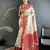 off white soft silk blend intricate motifs zari weaving banarasi saree with contrast weaving border