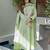 Chanderi silk pista green embrodiered falred kurta with chanderi silk pant and organza dupatat set