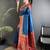 blue soft silk blend intricate motifs zari weaving banarasi saree with contrast weaving border