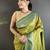 pista green soft silk blend intricate motifs zari weaving banarasi saree with contrast weaving border