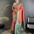 coral pink soft silk blend intricate motifs zari weaving banarasi saree with contrast weaving border